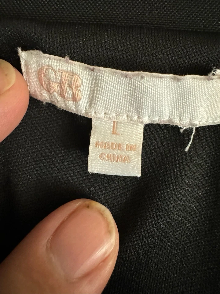 GB Vestido Negro Hasta la Rodilla Correa de Espagueti Peekaboo Espalda Juniors Talla L Foto 4 de 4