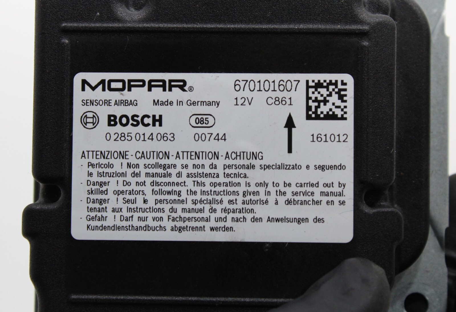 2017 MASERATI LEVANTE RESTRAINT DIAGNOSTIC CONTROL MODULE SRS UNIT OEM