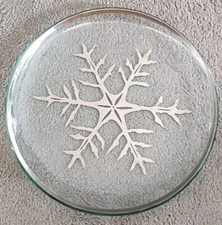 Annieglass Vntg Christmas Silver Snowflake Cookies Plate Signed  #197/500 12" 