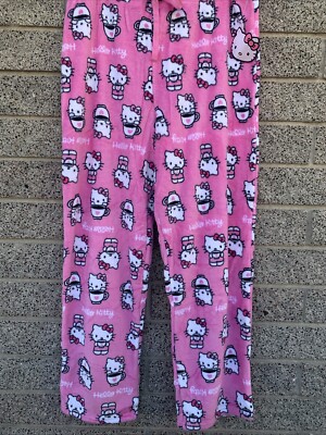 Authentic Hello Kitty Pink Bow Soft Pajama Pants CoffeeCup Juniors