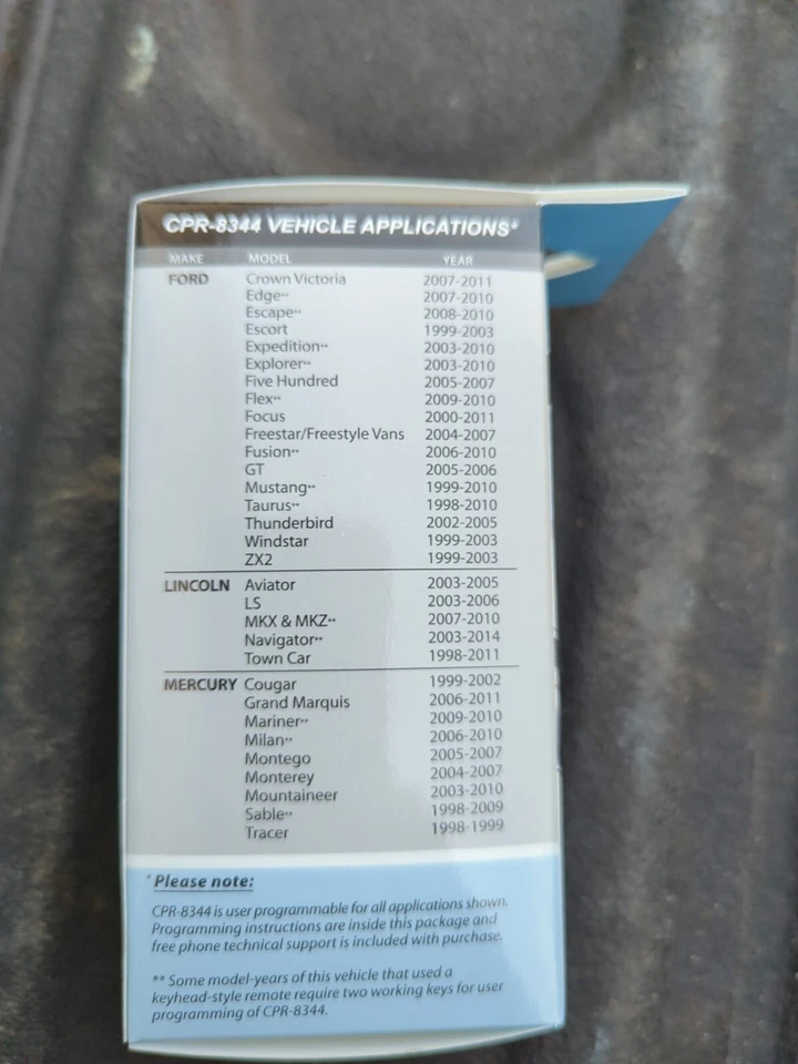 Remotes Unlimited CPR-8344 Battery Included Fast Free Shipping! Ford '98-'14 Foto 4 de 4