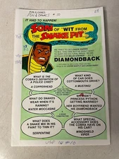 DIAMONDBACK art original comic color guide SPLASH luke cage SNAKE  fun games 10