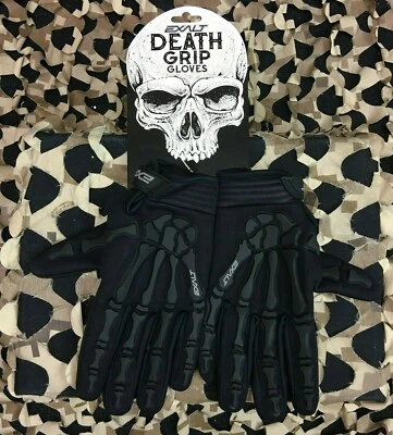 NEW MEDIUM Exalt Death Grip Full Finger Paintball Gloves - Black