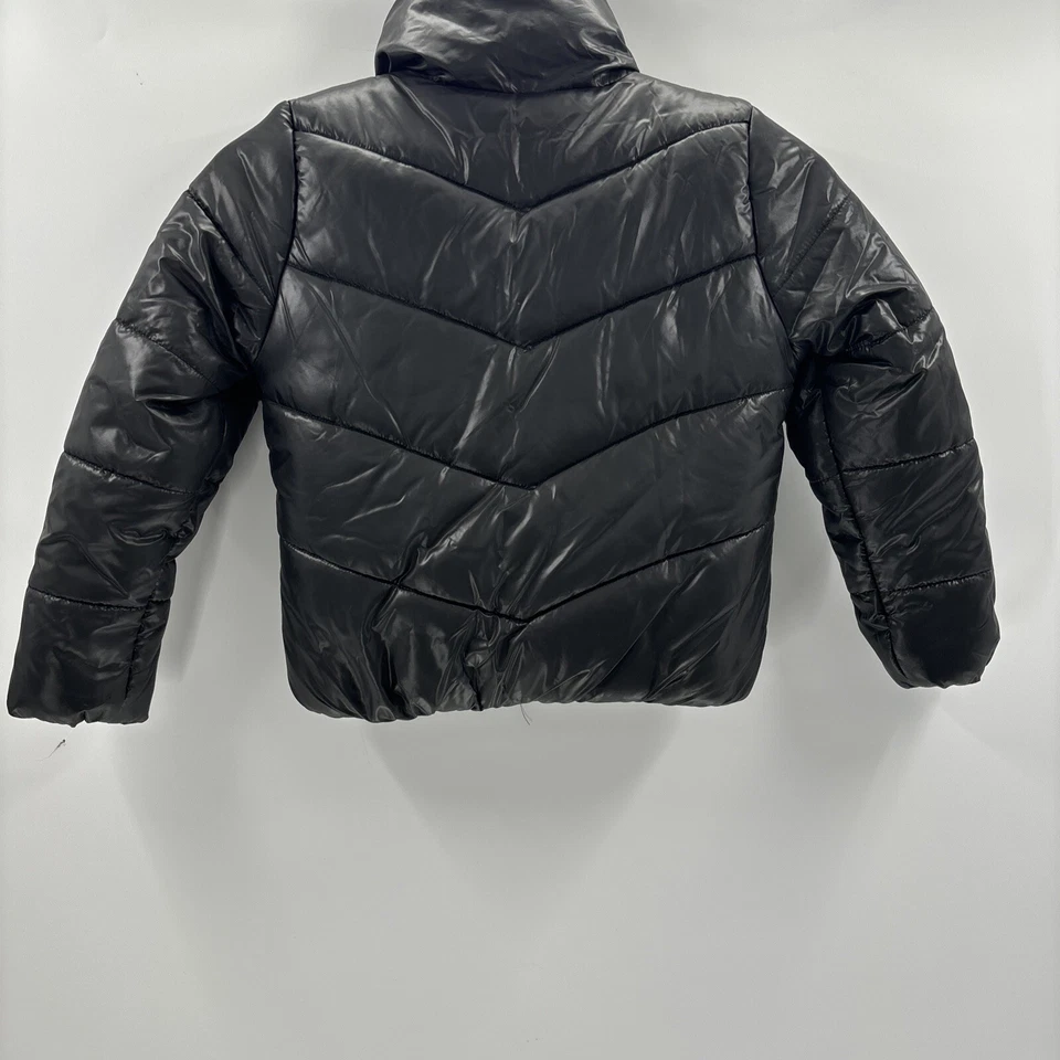 NUEVO CON ETIQUETAS Jessica Simpson Niñas Cremallera Completa Puffer Chaqueta Bomber Negra Talla S Foto 2 de 3