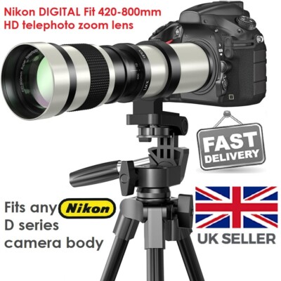 Nikon DIGITAL Fit 420 800mm Zoomobjektiv D3100 D3200 D3300 D3400 D3500 D5500 & mehr