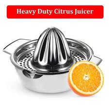 Stainless Steel Round Citrus Press Juicer – 0.8L Capacity, 16x7.5cm