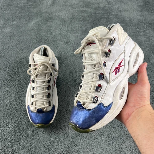 Reebok Question Mid Allen Iverson Blue Toe Größe UK 5,5 EU 38 USA 90s Basketball