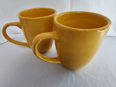 Ciao II Artimino Sunshine Yellow Coffee Tea Mug Earthenware 2 Hand Painted