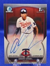 Omari Daniel Auto Bowman 1st 2023 Bowman Chrome Minnesota Twins 