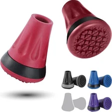 Colorful All Terrain Heavy Duty 3/4 Inch Cane Tips Rubber Foot Pad Pack of 2