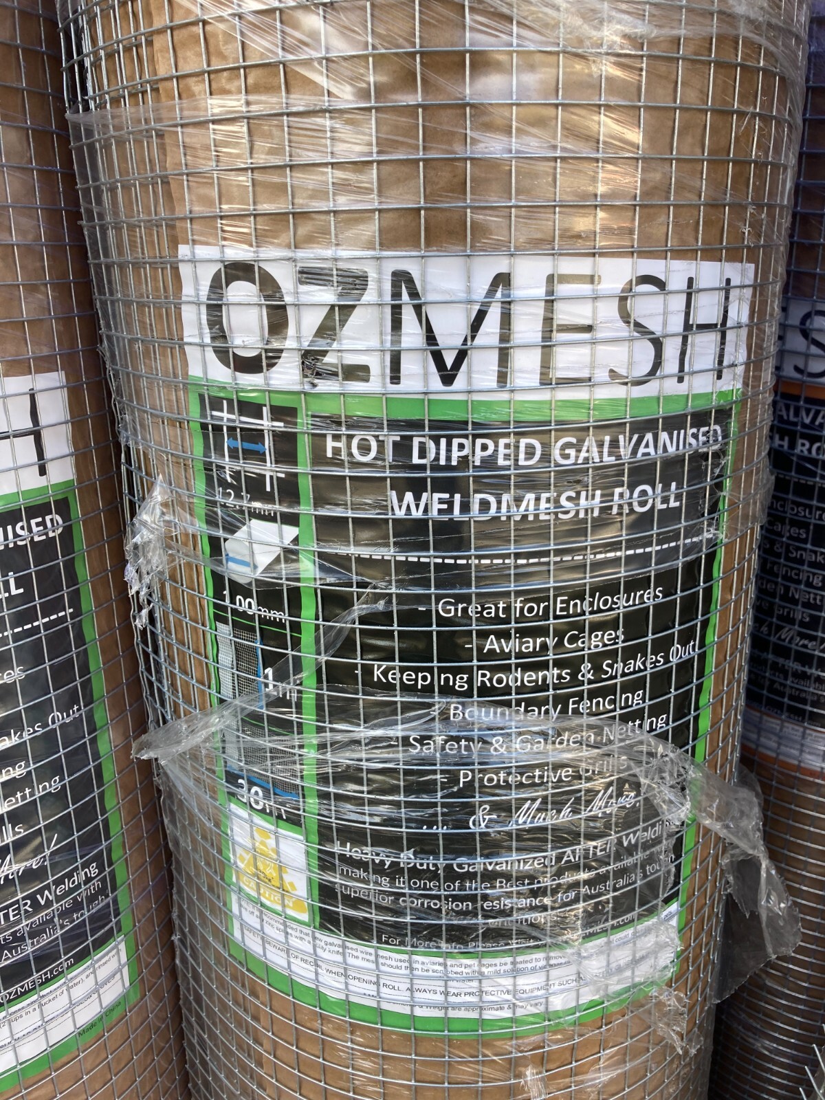 Snake Mesh Panel 1000mm x 12.7mm x 12.7mm x 1mm x 30M Welded Mesh Galvanised Snake Mouse ...