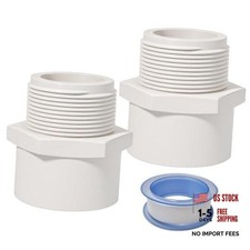 1.5 Inch Male Thread PVC Fittings White 2-Way PVC Pipe Coupling Adapter