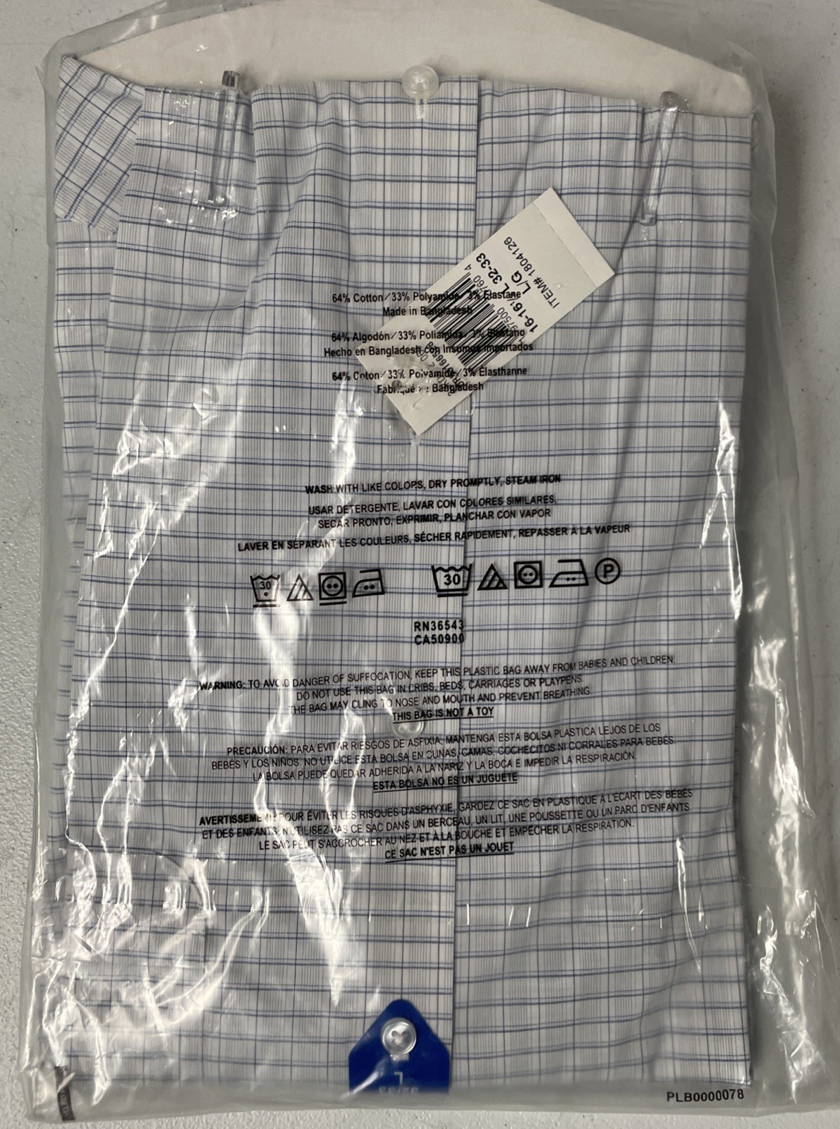 CALVIN KLEIN TECH Active Stretch Dress Shirt Regular L 16-16.5 WHITE/BLUE 32/33 thumbnail 6