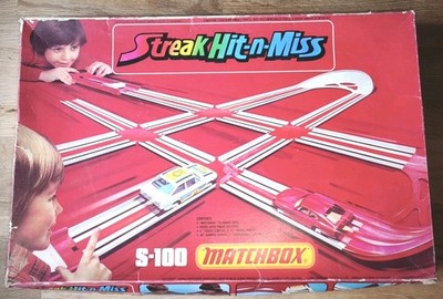 STREAK HIT-N-MISS RENNBAHN + 2 AUTOS MATCHBOX SUPERFAST S-100 VON 1978 OVP BOX