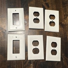 Leviton White Plastic Double Outlet Wall Covers Duplex Plate Lot