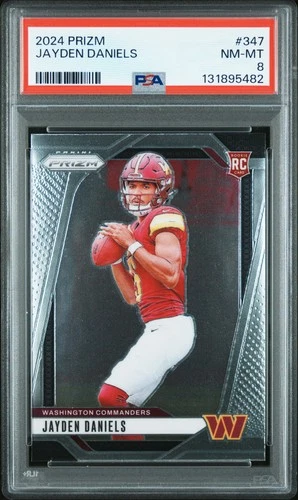 2024 PANINI PRIZM #347 JAYDEN DANIELS ROOKIE RC PSA 8