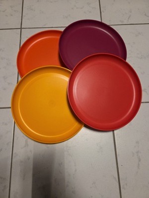 Tupperware Aloha Picknick Camping Teller (4) tolles Design Sommer FarbeNEU