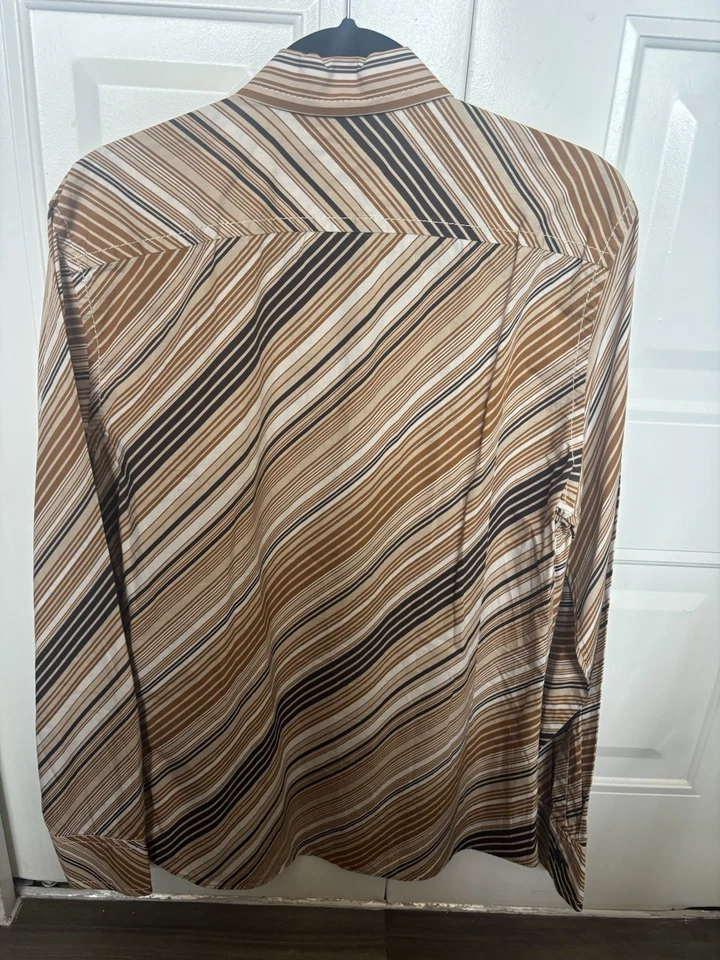 Prada Men’s Geometric Casual Button Down Shirt Size 42;16.5 - Изображение 3 из 4