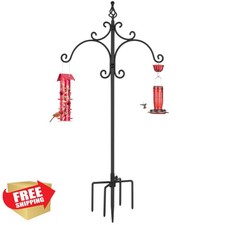 Kingsyard 60" Double Shepherd Hook, Heavy Duty Bird Feeder Pole, Adjustable, ...