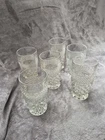 6 Vintage Anchor Hocking Wexford Tumblers Diamond Pattern 5.5 Inches Clear Glass