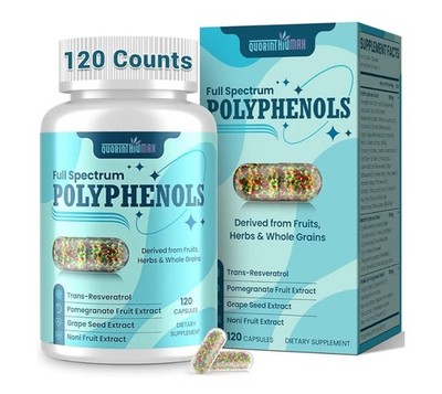 (120 Count) Polyphenols Supplement 1500mg   Over 20 Fruit, Herbal & Cereal Full