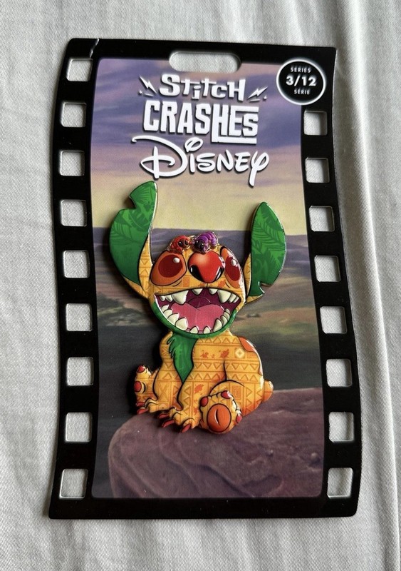 Stitch Crashes Disney Lion King, March 3/12 Jumbo Pin Limited Edition NEW