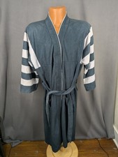 Vintage McGregor Robe One Size Gray White Belted Retro Sporty Lounge Spa Bath