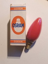 Vecchia lampadina Osram candela ROSSA 40W design vintage decorazione 