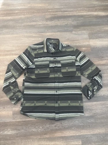 Born Primitive Men’s L Aztec Southwestern Striped Long Sleeve  Button Up Shirt - product listing photo