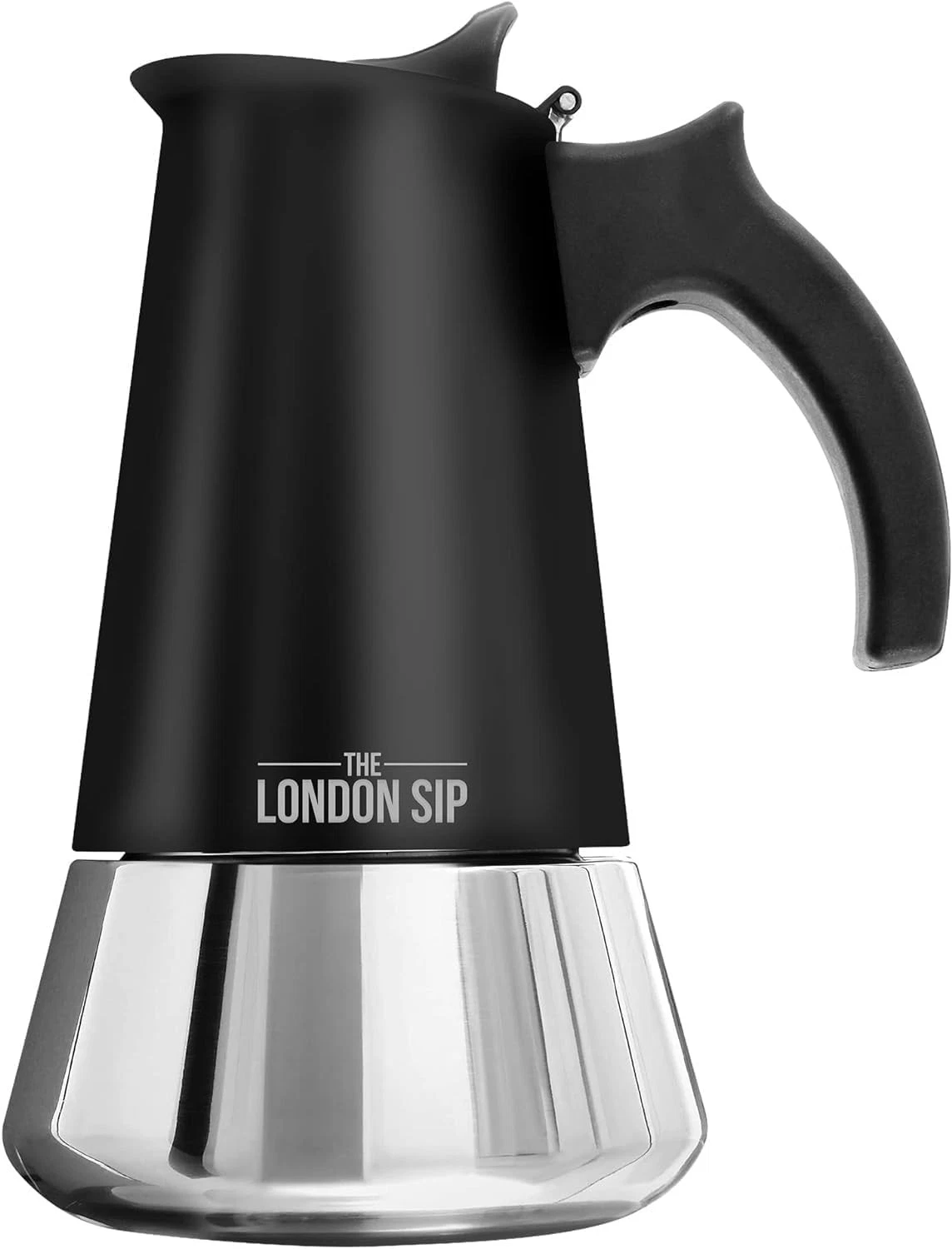 London Sip Stainless Steel Stovetop Espresso Small (5.07 oz), Matte Black
