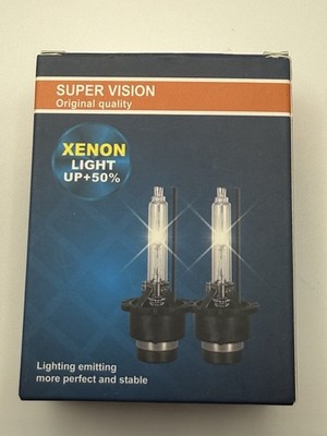 D Super Vision Xenon Headlight Bulbs D2 Series 6000K HID Replacement 2 Pack