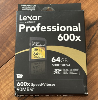 Lexar 64GB Professional 600x UHS-II SDXC SD Memory Card for Canon Nikon Olympus