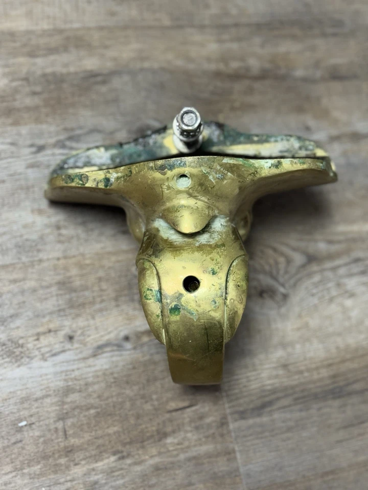 古董老式/复古艺术装饰荷兰门把手浴嘴大象头青铜 — 第 4/4 张图片