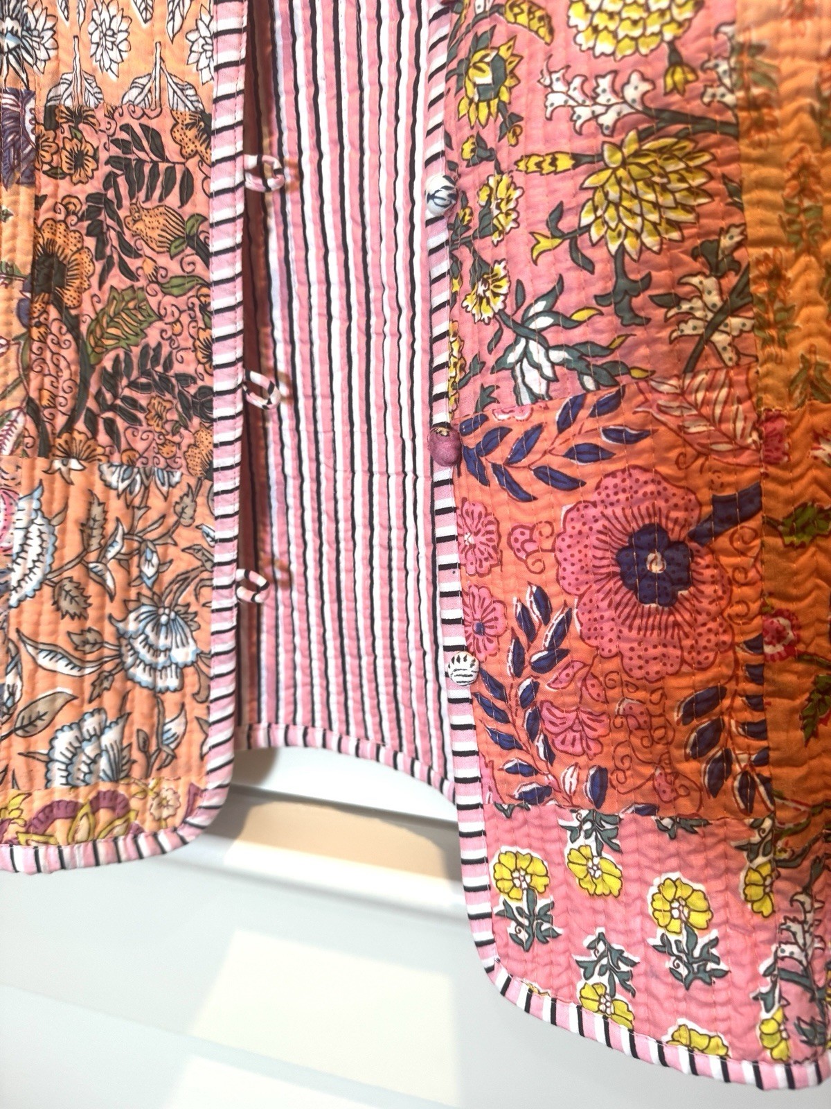 Patchwork Quilted Cotton Jacket Handmade Women Si… - image 5