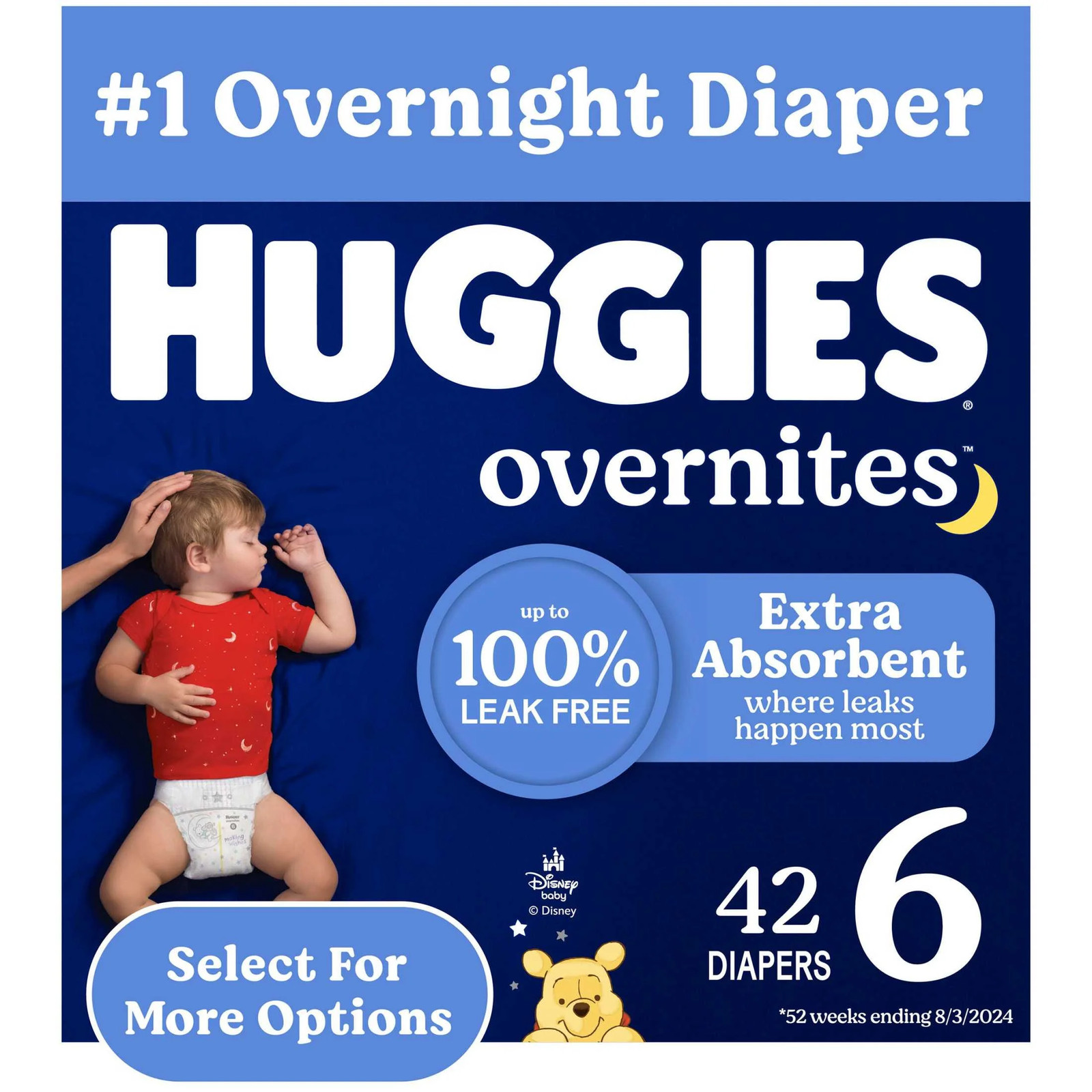 Huggies Overnites Nighttime Baby Diapers, Size 6 (35+ Lbs), 