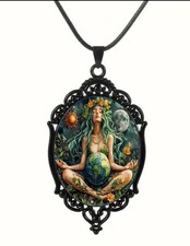 GAIA MOTHER EARTH DRUID PAGAN PRETTY ORNATE NECKLACE PENDANT 