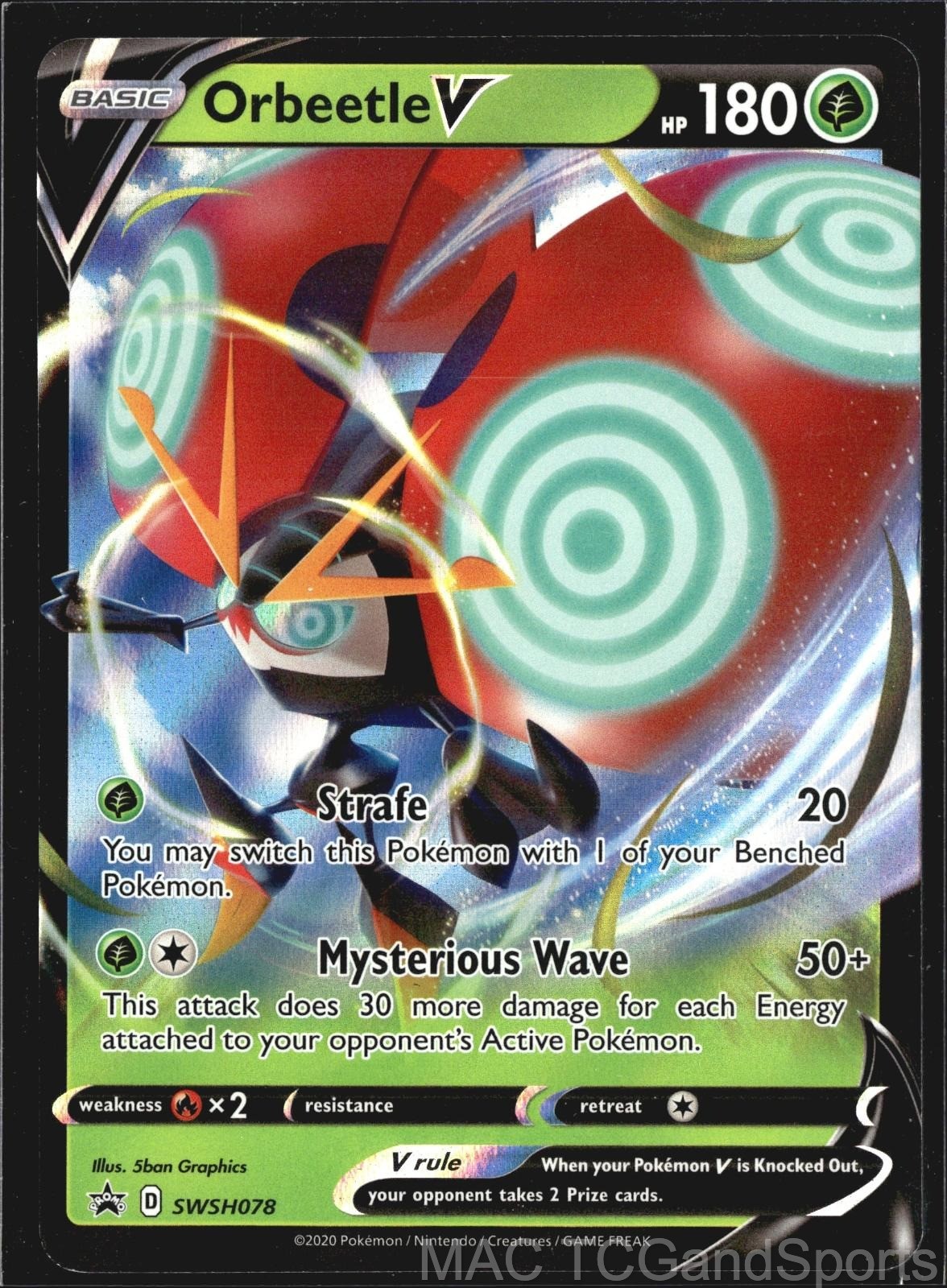 Orbeetle V SWSH078 Holo Sword & Shield Promo Pokemon TCG NM