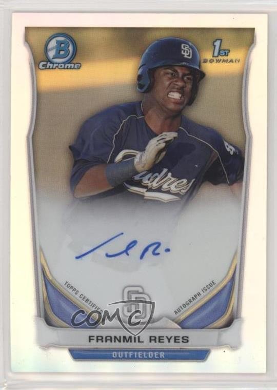 2014 Bowman Chrome Prospect Refractor 333/500 Franmil Reyes #BCAP-FR Auto ia4