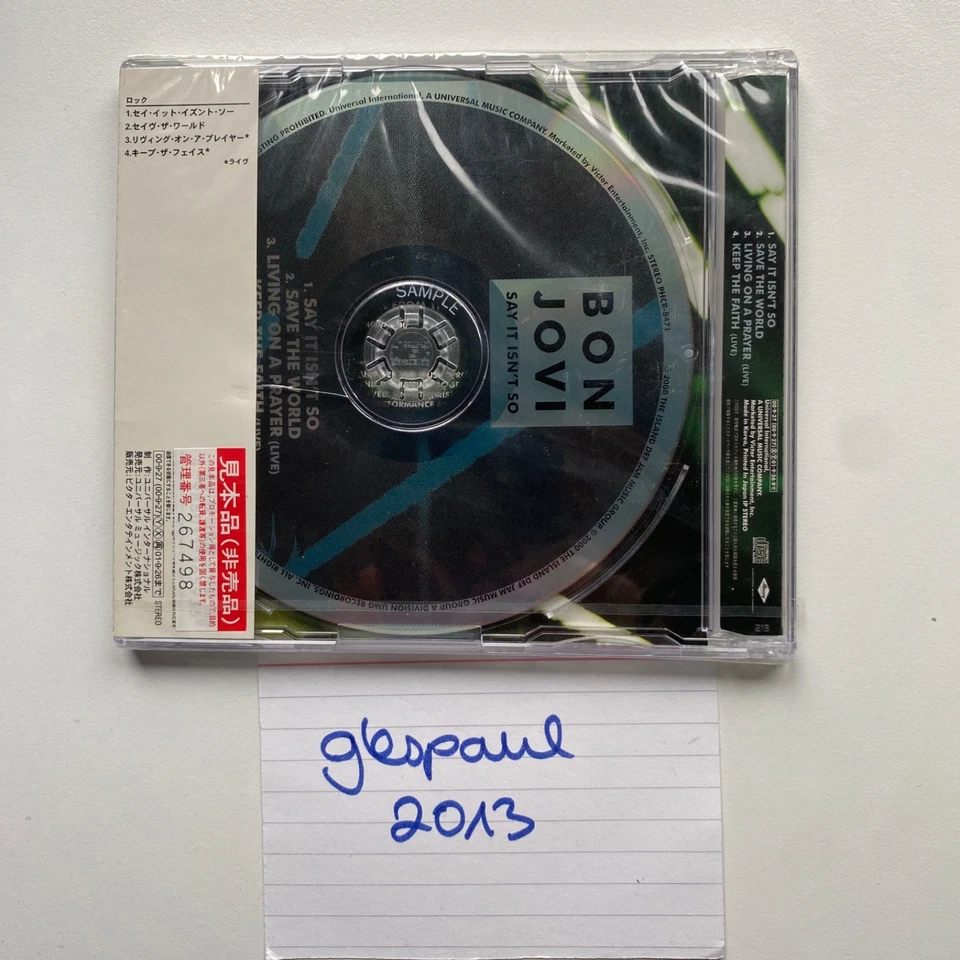 Bon Jovi Say It Isn't So PHCR-8471 Japan PROMO w Obi 2000 NEW - Bild 2 von 3