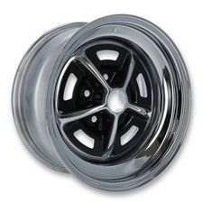 15x7 Scott Drake Magnum 500 Black And Chrome Wheels 5x4.5 6mm Set Of 4