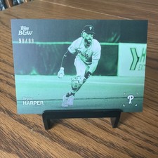 2025 Topps Black & White Bryce Harper Green /99 and Prized Portraits Phillies