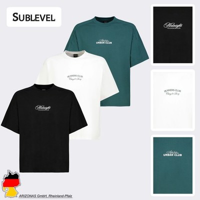 Sublevel Herren T-Shirt Rundhals Print Gerade Passform Spruchprint Basic