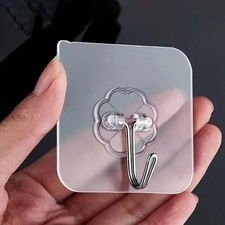 30-50pcs Adhesive Sticky Hooks Heavy Duty Clear Wall Seamless Hooks Hangers US