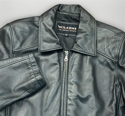 Vintage Wilsons Leather Jacket Black Women s Large 80s/90s Coat Matrix Grunge L