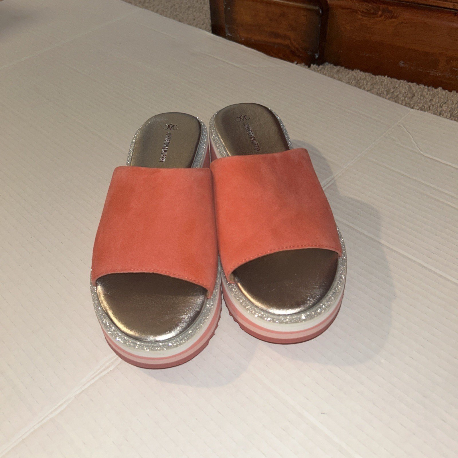 APL Johnston & Murphy 7842558 GRACE MELON ARGENTO SCARPA SLIP ON DONNA 7 5 M PELLE ��