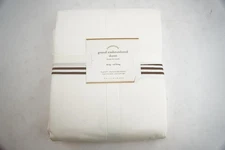 Pottery Barn Grand Embroidered Duvet Cover King Cal King White, New Other