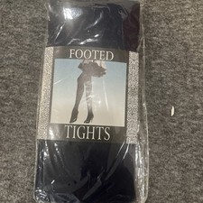 Womens Black Footed Tights One Size
