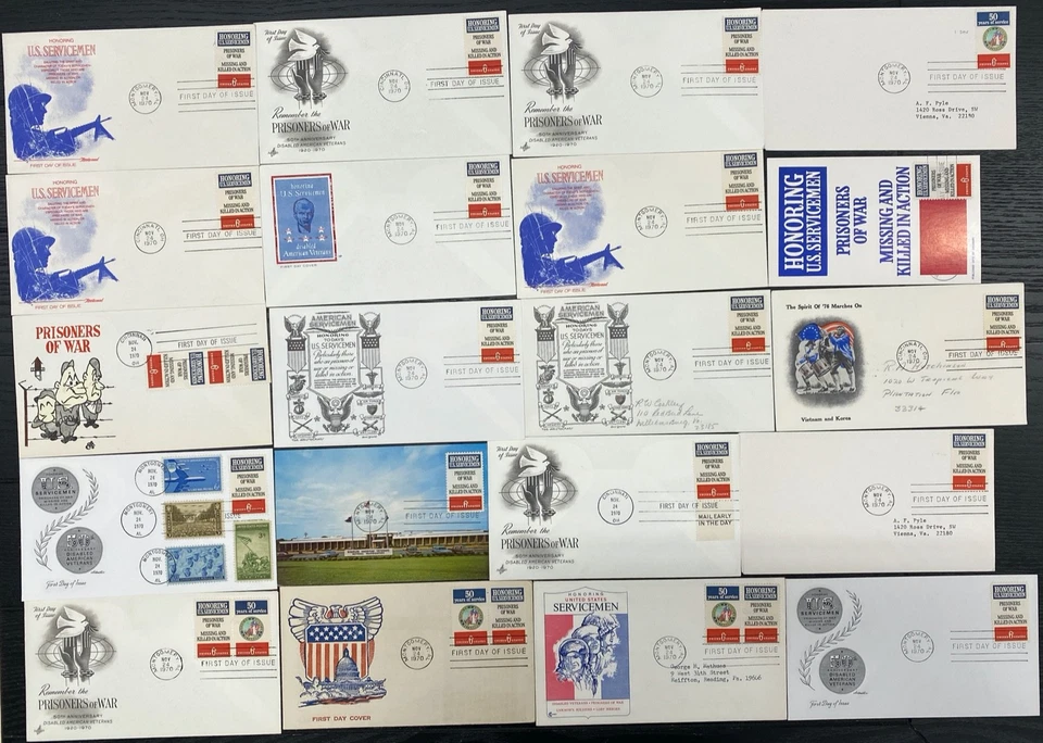 #1421-22A KIA & POW & Disabled Veterans mixed cachet First Day covers lot of 50 - Image 3 of 3