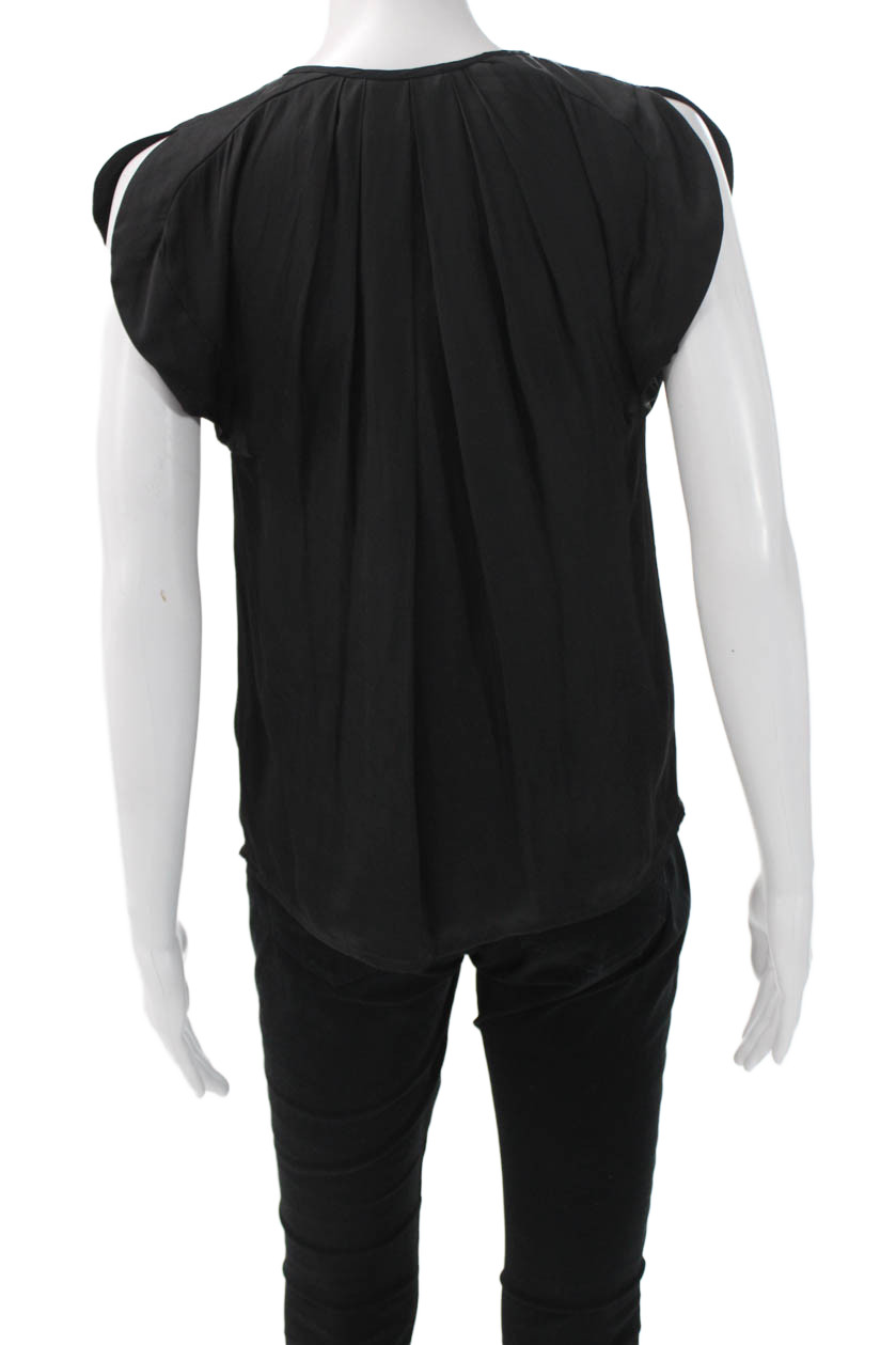 Ulla Johnson Womens Basic Black V Neck Sleeveless… - image 3