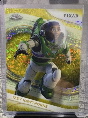Izzy Hawthorne Gold Sparkle Refractor   Topps Chrome Disney 100 Pixar Lightyear